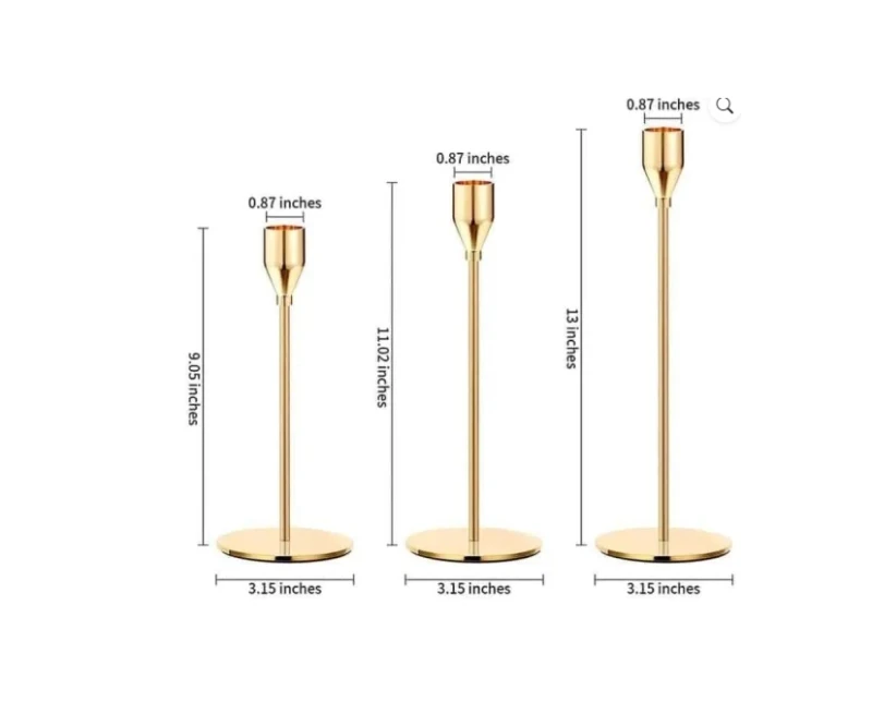 Suport Lumânare 3 Pcs (22/27/32 Cm) Fier A-80225 WEI